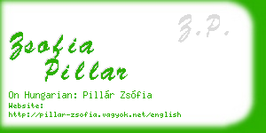 zsofia pillar business card